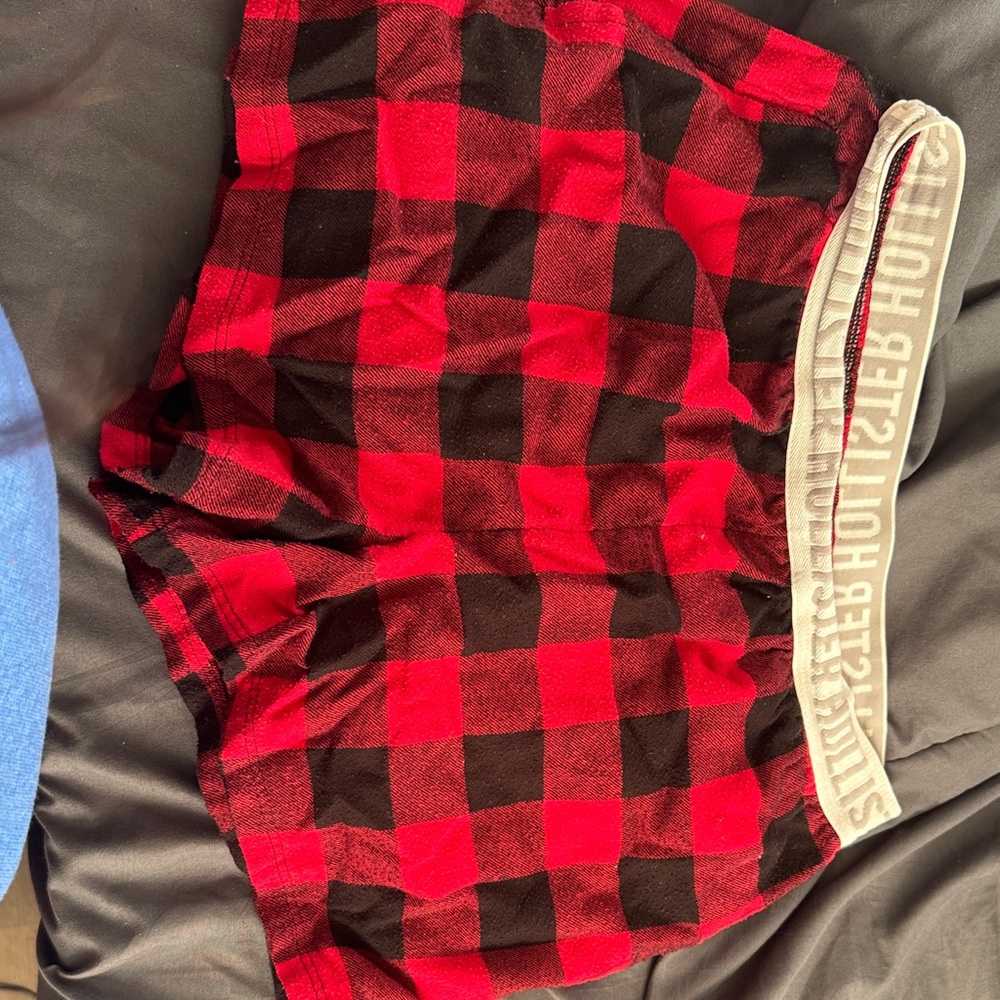 Hollister Red and Black Plaid Sleep Boxers